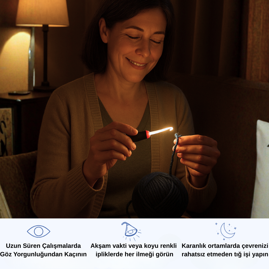 Işıklı Ergonomik Tığ Seti