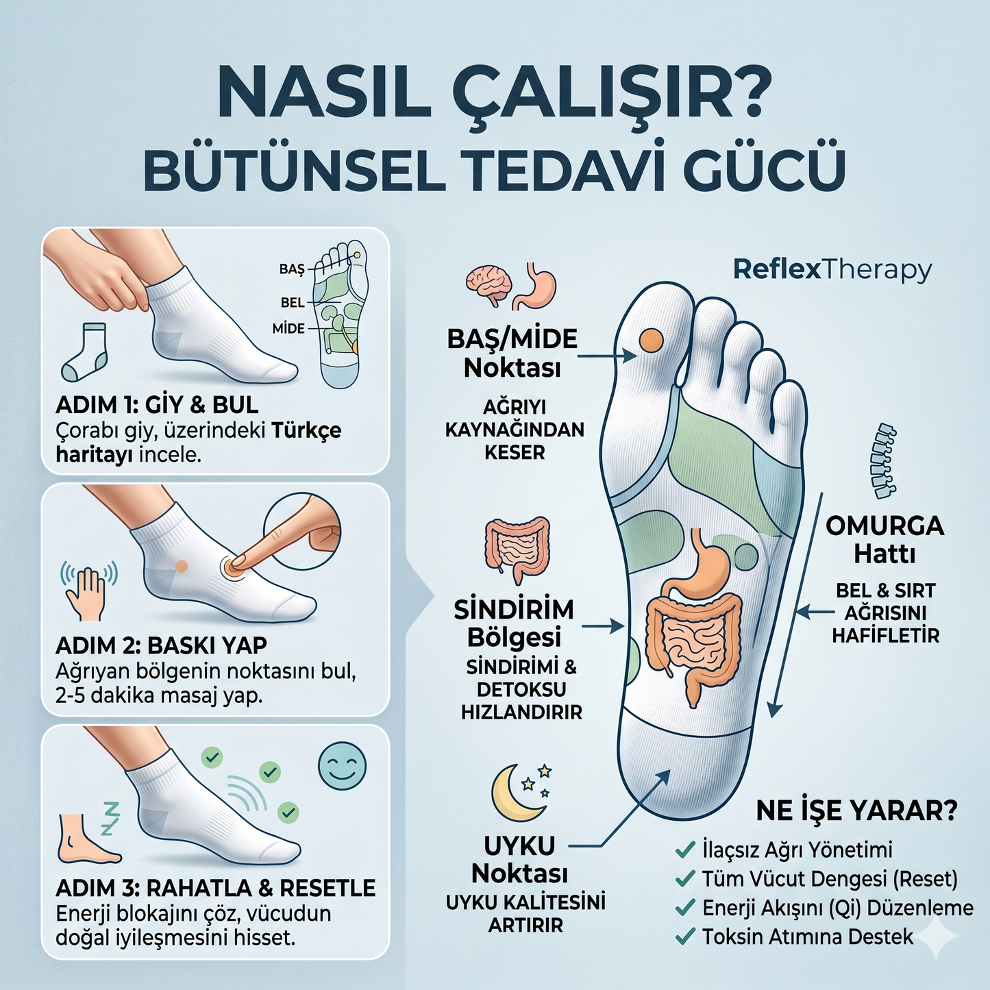Refleksoloji Masaj Ağrı Çorabı
